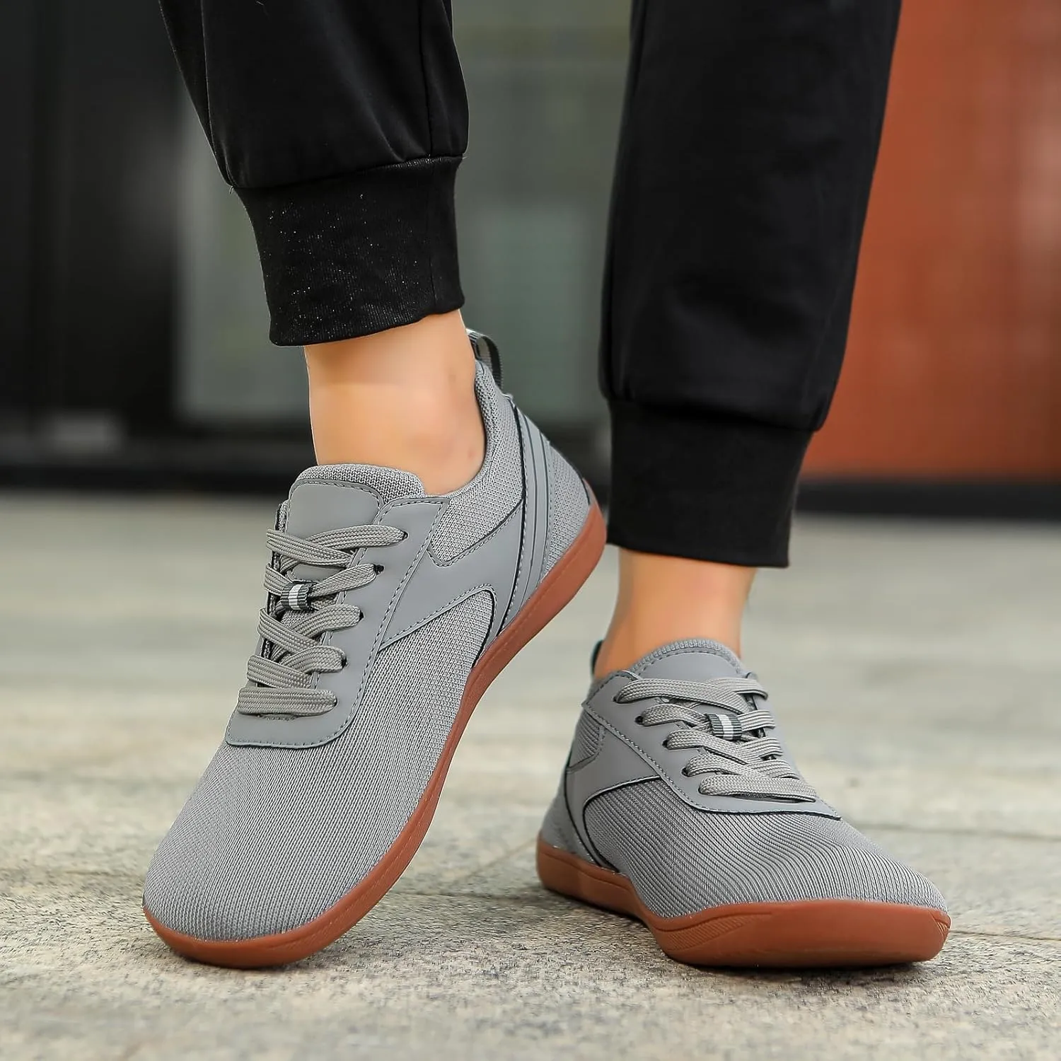 Womens Mens Wide Toe Barefoot Shoes Wide Slip On Tennis Shoes Lightweight Breathable Gym Athletic Sports Walking Shoe Zero Drop Mesh Workout Sneakers Breathable Casual Running Shoe