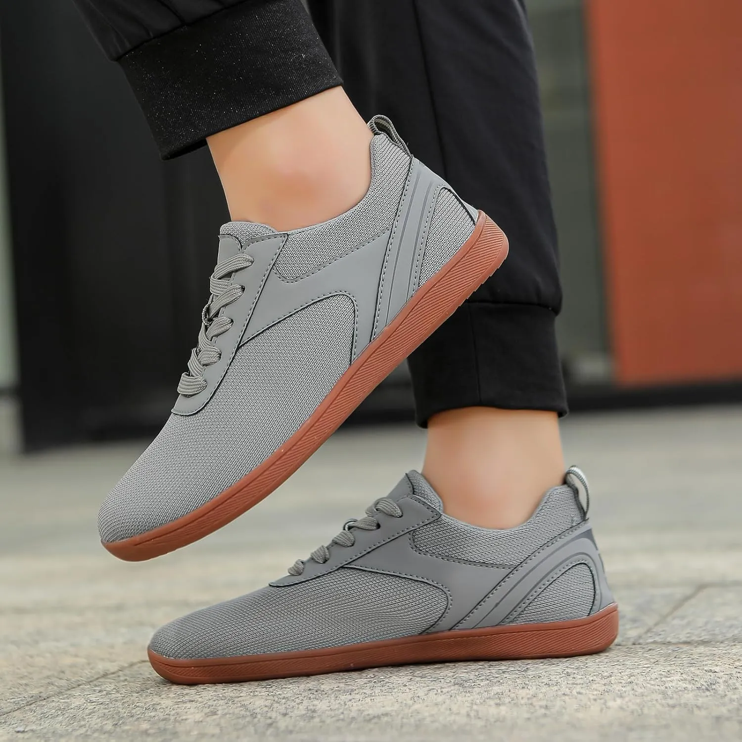 Womens Mens Wide Toe Barefoot Shoes Wide Slip On Tennis Shoes Lightweight Breathable Gym Athletic Sports Walking Shoe Zero Drop Mesh Workout Sneakers Breathable Casual Running Shoe