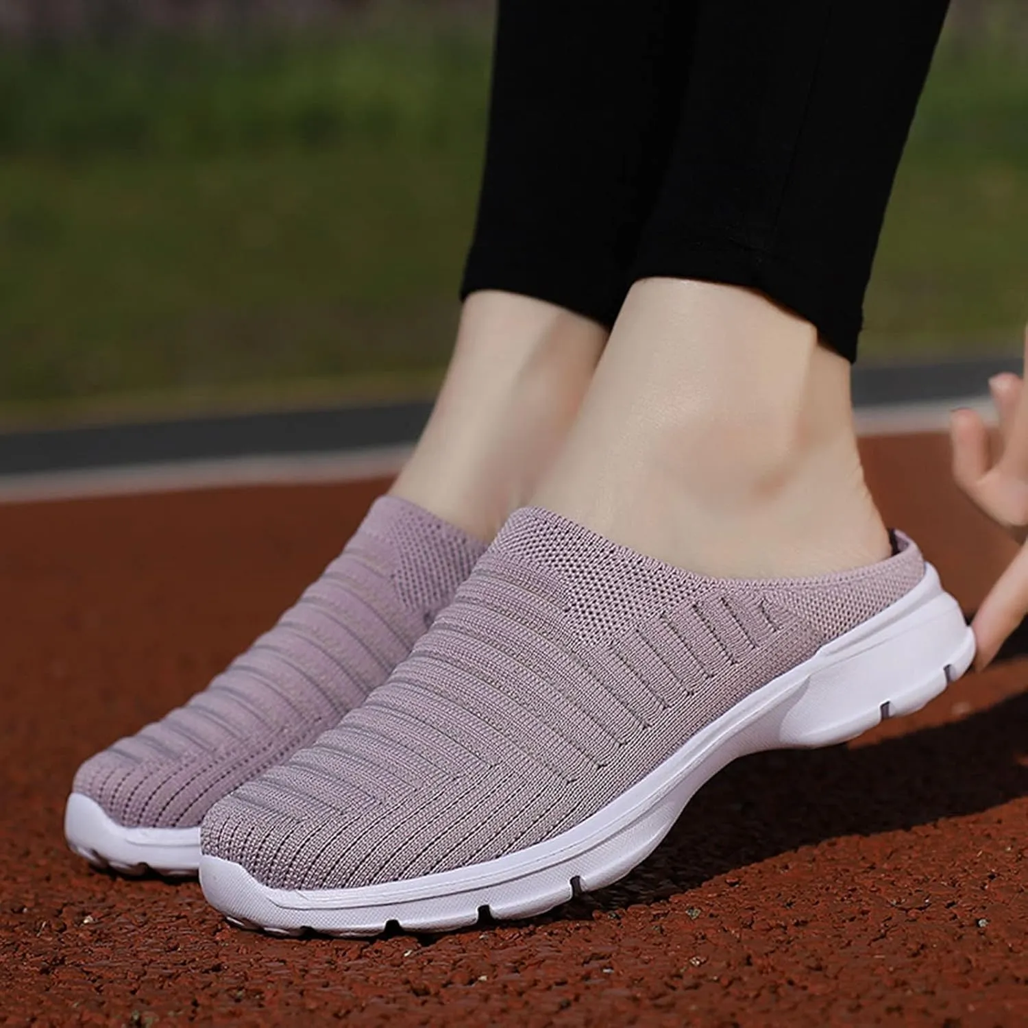Womens Mesh Mules Orthopedic Sneakers for Women Arch Support Breathable Lightweight Running Shoes Comfortable Slip On Walking Shoes