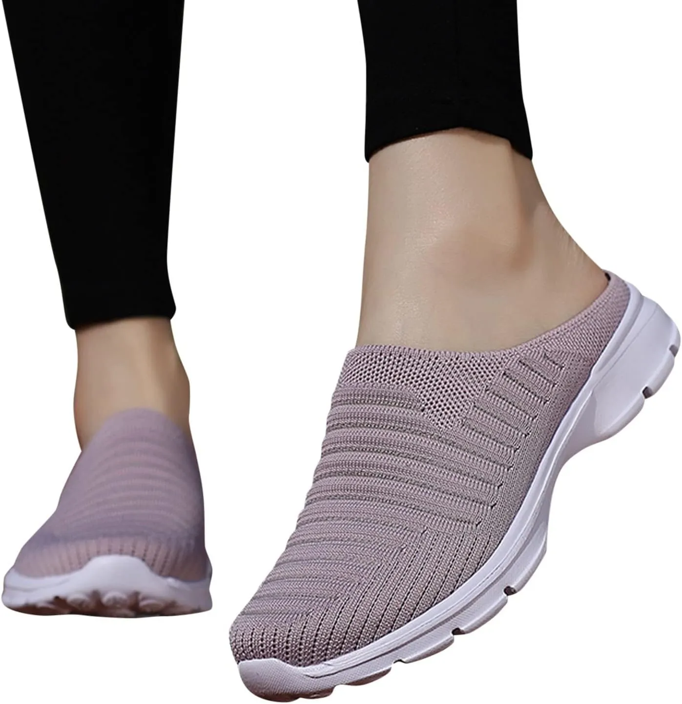Womens Mesh Mules Orthopedic Sneakers for Women Arch Support Breathable Lightweight Running Shoes Comfortable Slip On Walking Shoes
