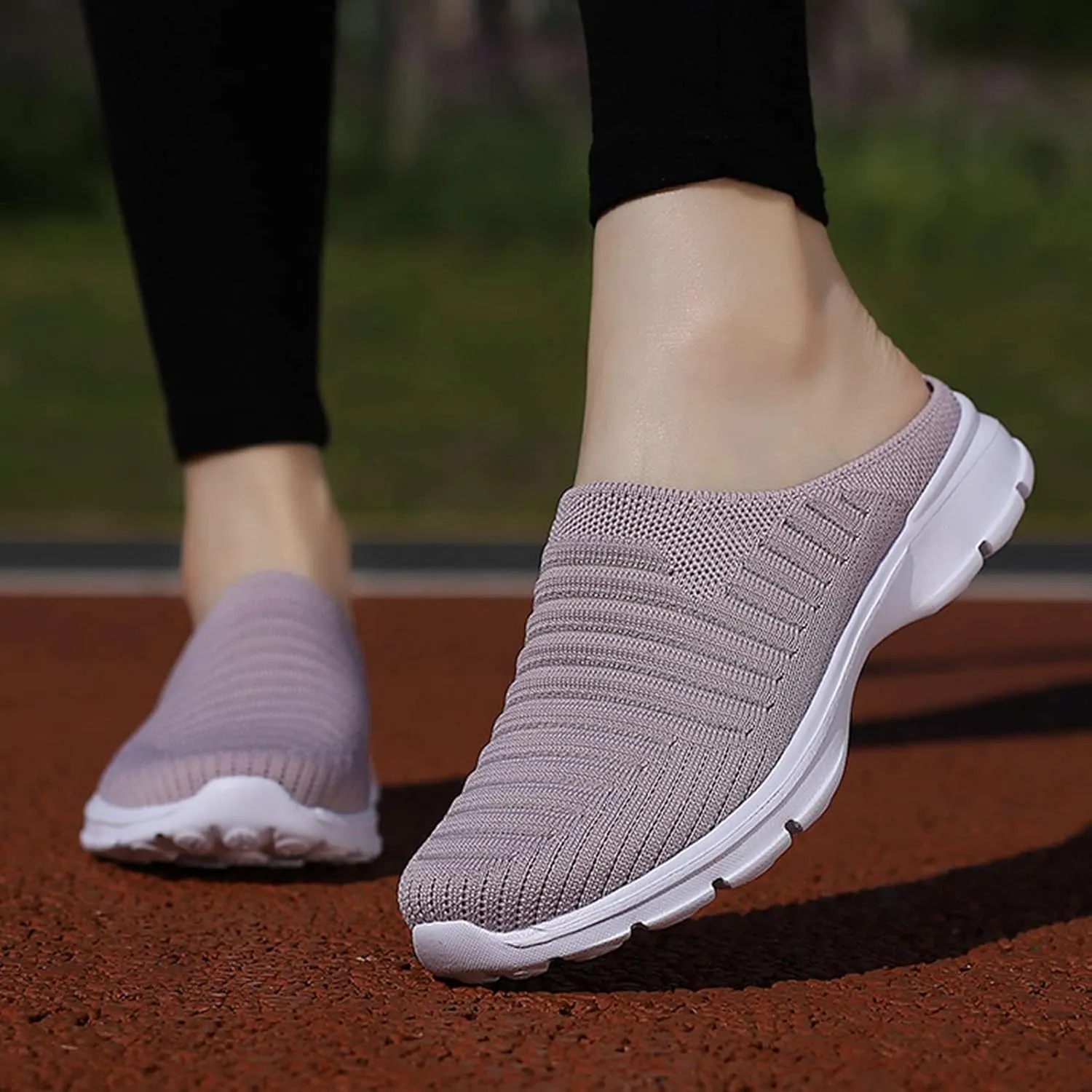 Womens Mesh Mules Orthopedic Sneakers for Women Arch Support Breathable Lightweight Running Shoes Comfortable Slip On Walking Shoes